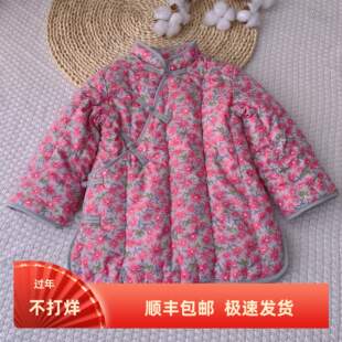 2025冬季新款女童纯棉花手工棉衣马年拜年服中长款旗袍童装上衣