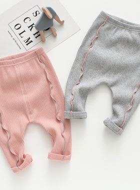 婴儿PP裤加绒纯棉女童裤子屁屁洋气外穿1-4岁宽松休闲宝宝打底裤