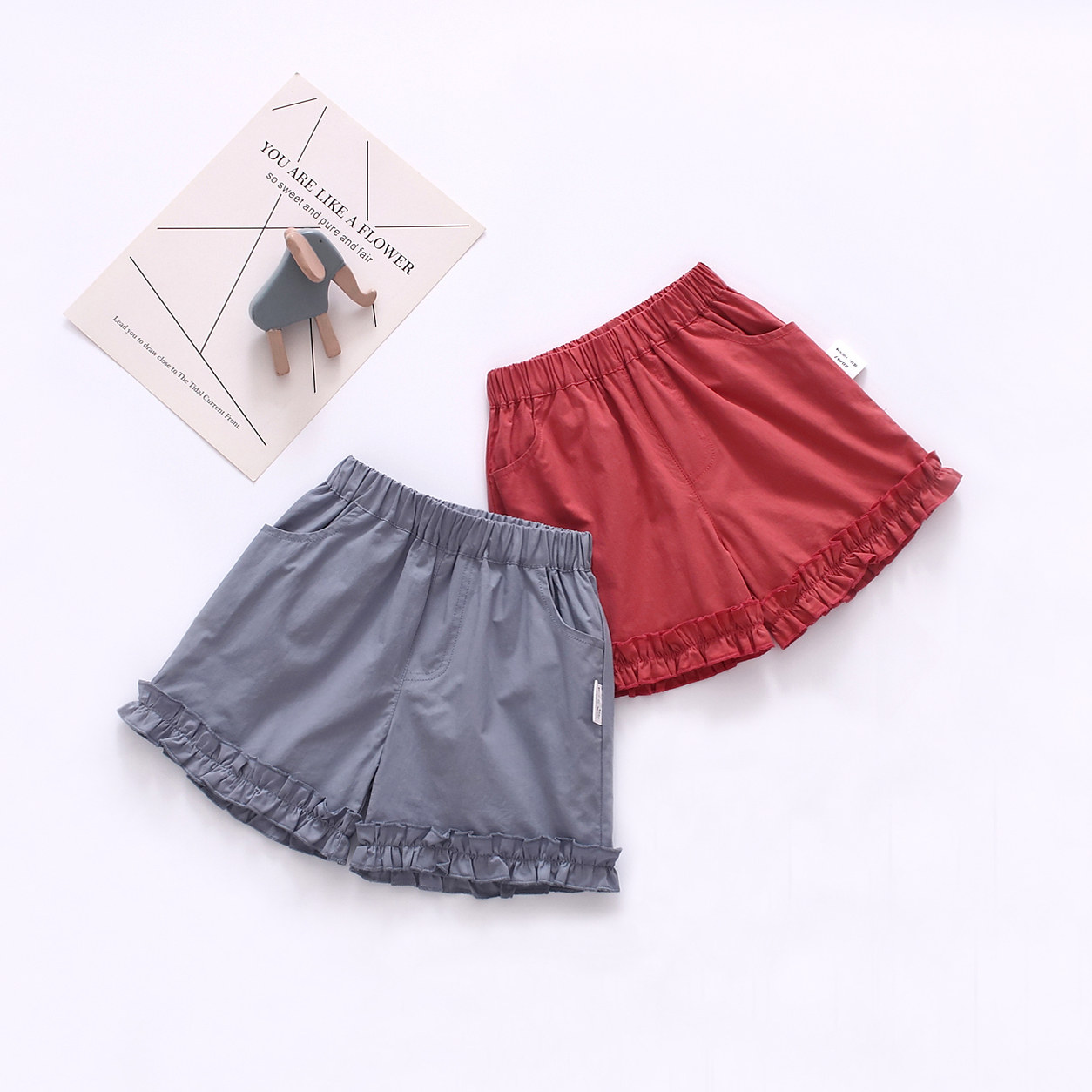 女童短裤夏季薄款洋气韩版潮小女孩沙滩热裤宽松休闲纯棉宝宝中裤