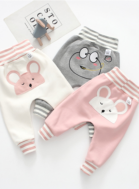 宝宝加绒裤秋冬外穿纯棉男女童保暖屁屁高腰护肚裤无骨婴儿大PP裤