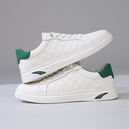 2025男鞋真皮印花低帮小白鞋夏季透气轻便一脚蹬休闲板鞋8GK01BM4