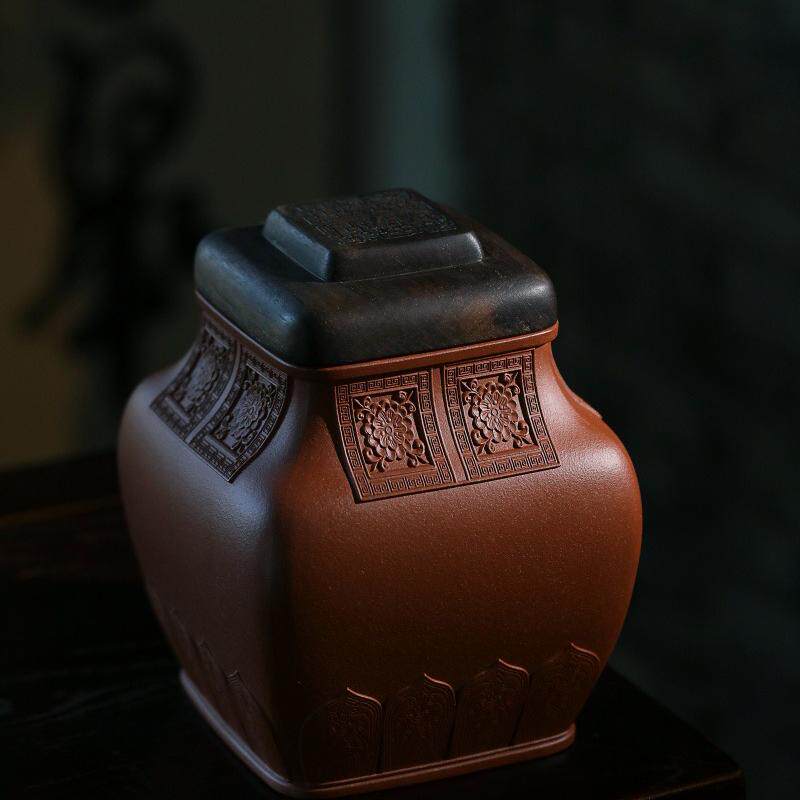 半闲甄选高端艺术品牌慕古宫廷紫砂茶叶罐大号密封储茶罐储存醒茶