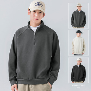 SOON 宽松长袖 华夫格卫衣男款 男士 百搭纯色T恤 高级感春秋季 WOOD