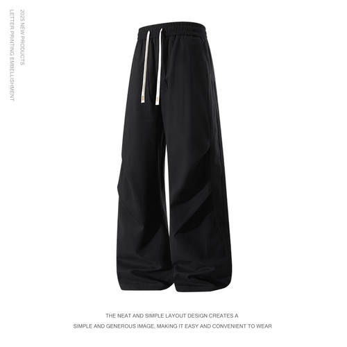 纯棉直筒休闲裤秋冬季户外运动潮流百搭男士工装宽松长裤