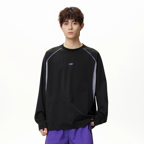 男士圆领T恤潮牌宽松休闲户外运动秋冬季新款长袖t恤上衣