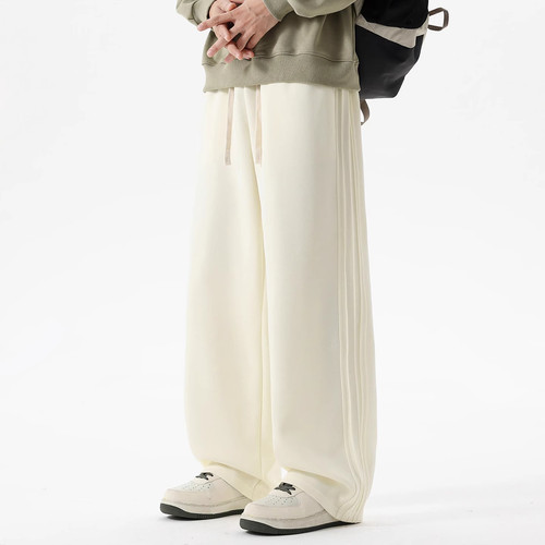 灰色运动卫裤男士春夏季新款潮牌薄款直筒阔腿休闲长裤子