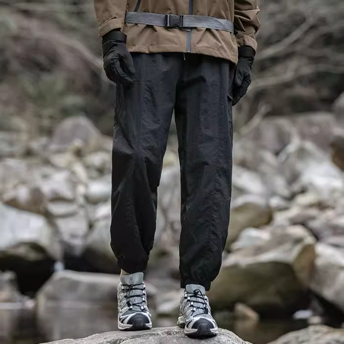 WOODSOON男士宽松立体束脚裤秋冬季新款户外运动潮流百搭休闲裤子