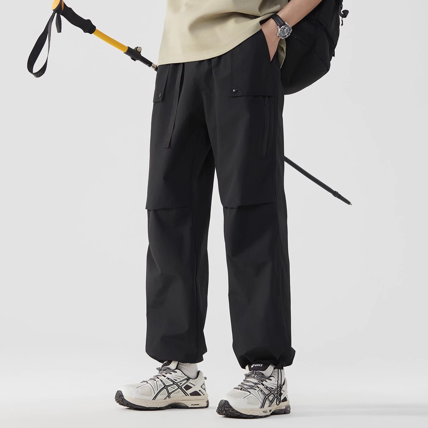 WOODSOON男士直筒休闲裤2025年秋冬新款宽松潮牌户外骑行阔腿长裤