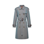 2025秋季 镭射变色龙风衣女 双排扣英伦风加长款 新款 滑铁卢女装