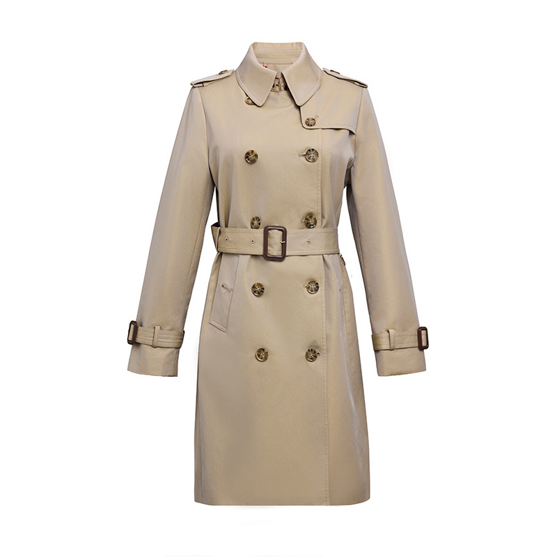 秋季新款英伦风防水经典切尔西版型双排扣中长风衣外套