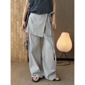 层次设计感显高长裤 韩系时髦两件可拆卸裙帘西裤 女 新款 春季