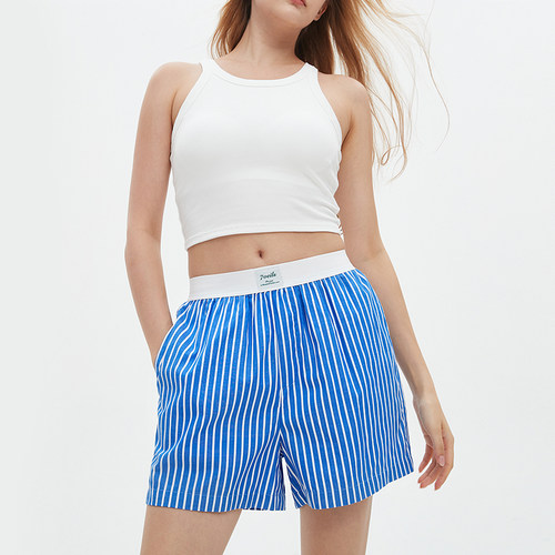 撞色腰纯棉短裤女夏季薄款家居裤