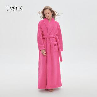 睡袍女冬季 到脚踝高级感浴袍外披珊瑚绒家居服 加绒加厚睡衣超长款