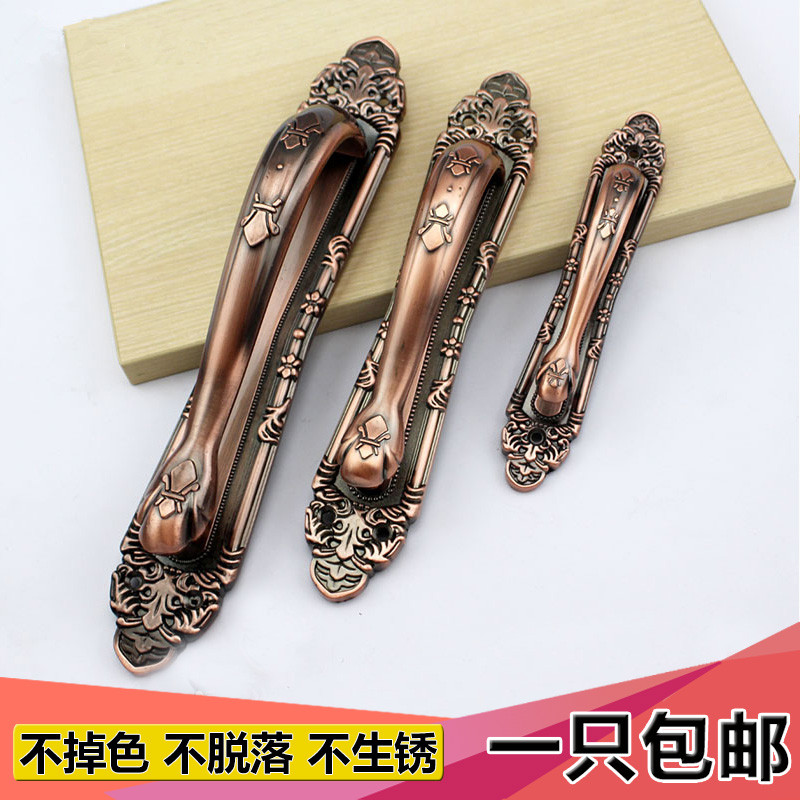 仿古铜移门明装拉手双开木门大门对开门把手防盗门柜门免打孔拉手