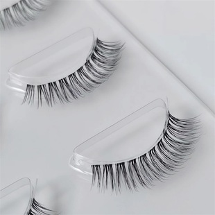 整条6D11 舒适细梗一片式 艾魔透明梗短款 假睫毛自然浓密眼尾拉长款