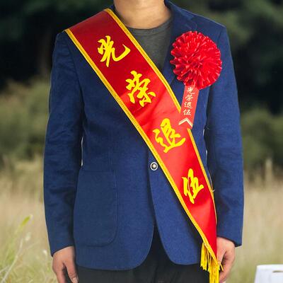 退伍入伍退休参军表彰胸花大红花
