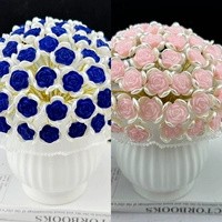 [132 Duo] [2 бутылки] бархатные розы [Сокровище Blue+Rouge вентилятор] +2 Lotus Leaf Vase