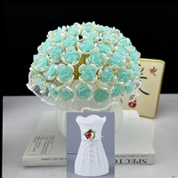 【66】 Velvet Roses Lake Water Blue+1 Полая пластиковая ваза