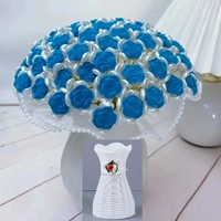 [66] Бархатные розы, сломанные ледяной синей+1 пустого пластиковой вазы, чтобы сделать это само по себе