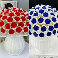 【132】 [2 бутылки] бархатные розы [Большой красный+сокровища синий] +2 Лотосовые вазы