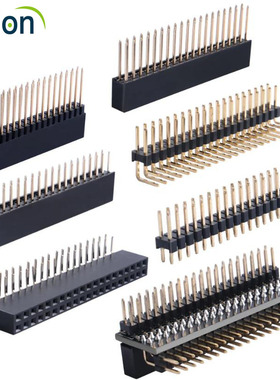 树莓派5 4B 3B Zero W GPIO双弯直针排母座延长2.54镀金2*20P双排