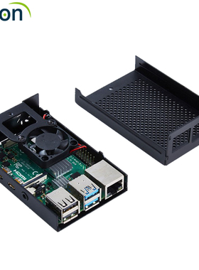 树莓派4代 Raspberry Pi 4B 开发板主板铝制机箱盒子保护壳带风扇