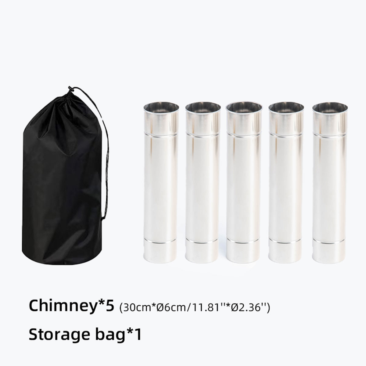 柴火炉不锈钢烟囱5节装