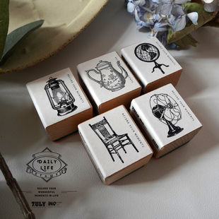 【7ULY】 复古物件复刻  | 百搭可爱日常手帐橡皮印章非日本