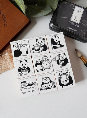 【7ULY】熊猫 第七弹 | 手帐日记日常橡皮印章（新老木柄随机发）