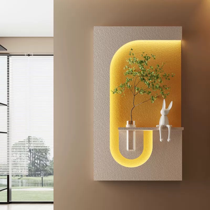 客厅手绘壁画薄无框画现代简约高档墙壁装饰画走廊玄关挂画图片
