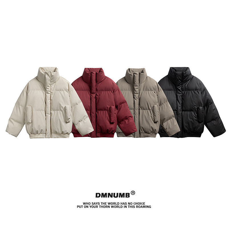 美式复古立领棉衣男冬季加厚保暖潮牌外套面包服多色SW