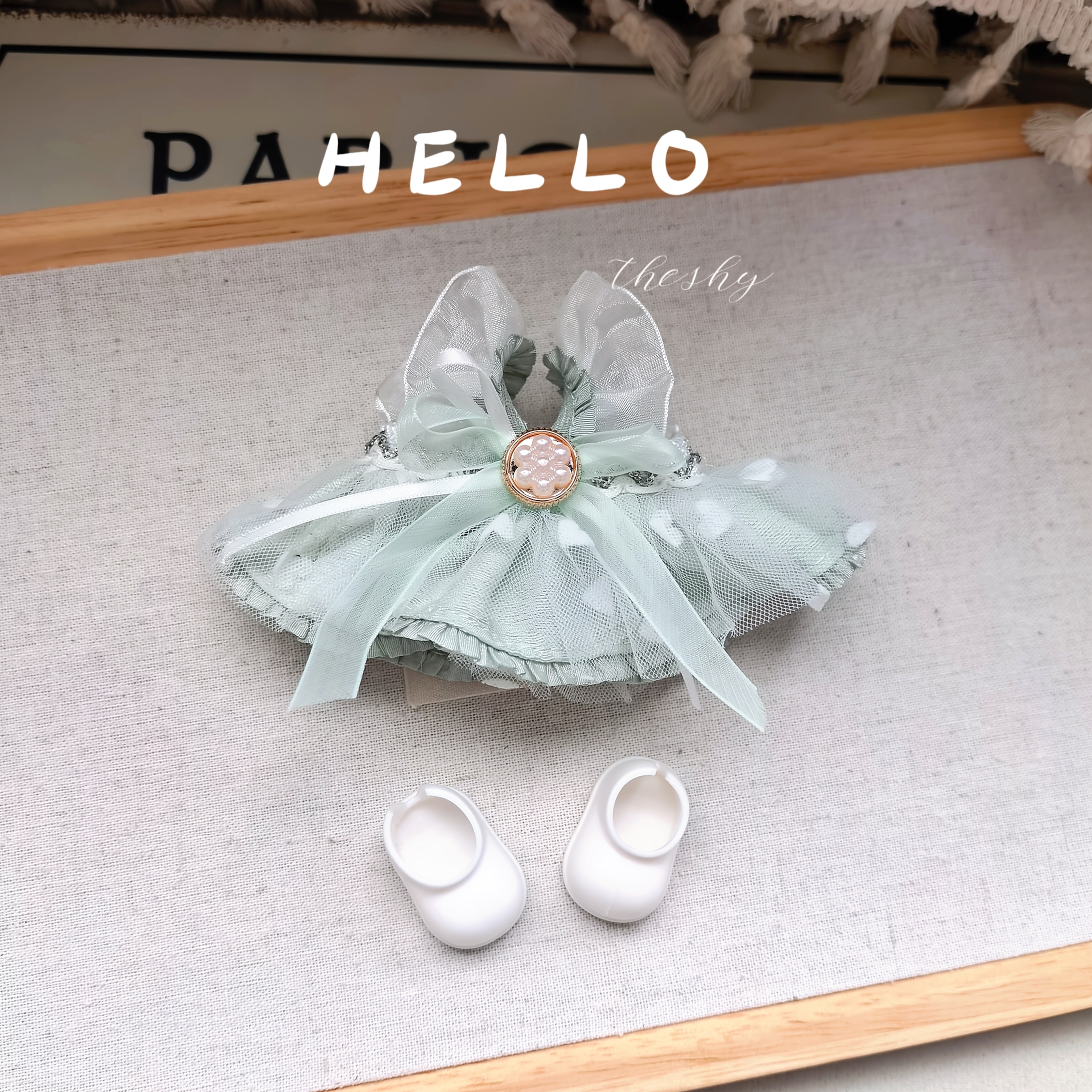 15cm棉花娃娃衣服套装波点夏季公主裙一代二代拉布布衣服着替套装