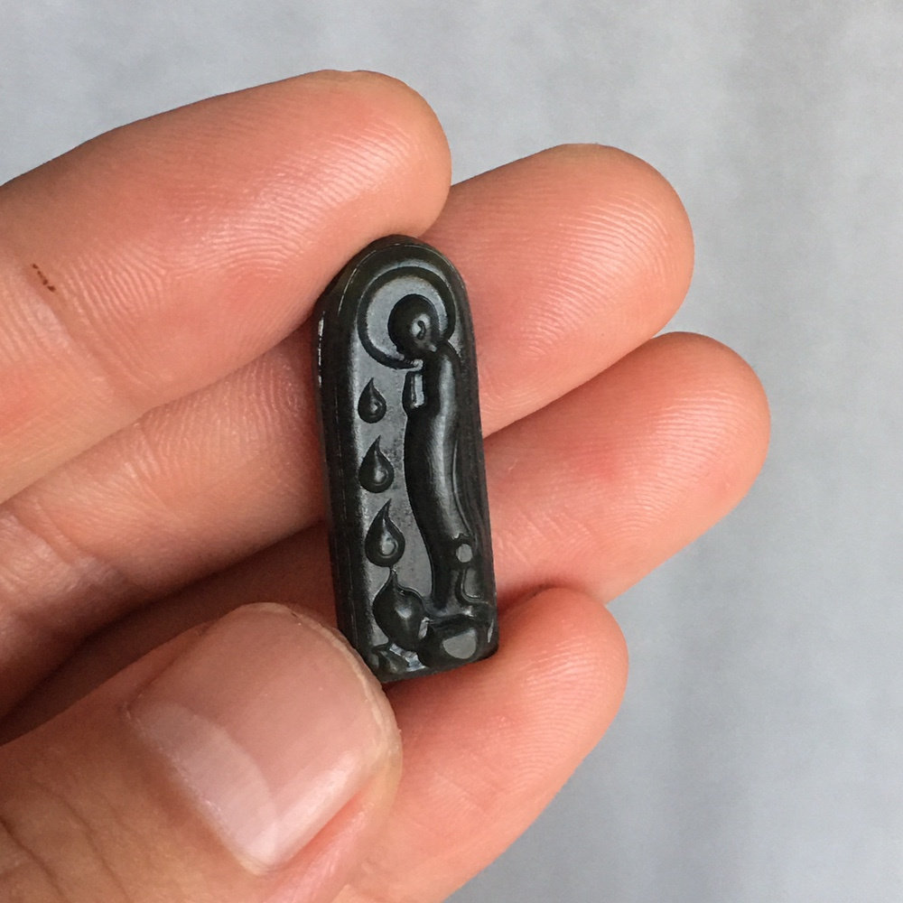 2.67克和田玉黑青《悟道》孤品挂件珠宝玉石文玩艺术收藏