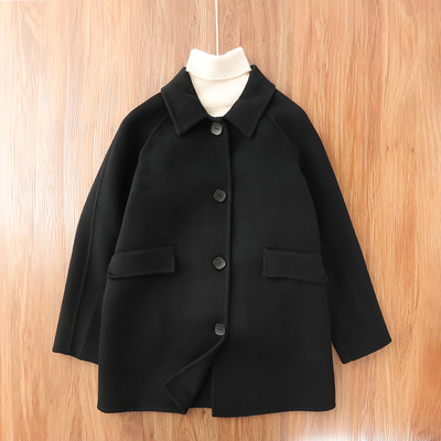 女童双面羊绒大衣儿童洋气童装