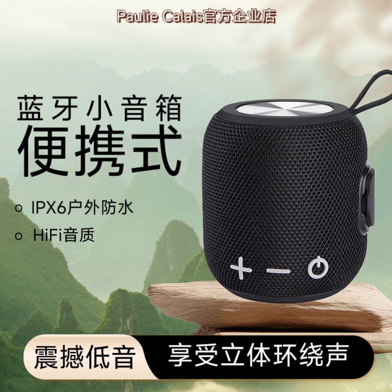 Paulie Calais蓝牙插卡牙音箱户外防水便携手提音响大功率低音炮