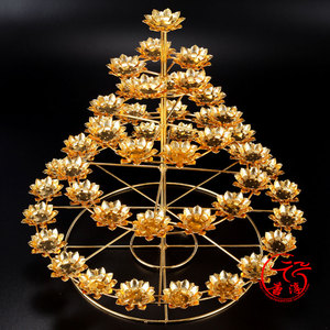 49盏酥油灯架灯座五层曼扎莲花荷花梅花烛台
