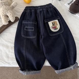 儿童牛仔裤春秋裤子2026新款儿童宽松直筒裤潮酷小童宝宝休闲长裤