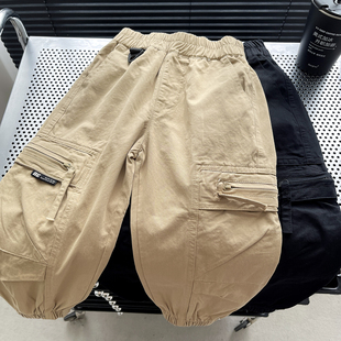 男童秋季裤子2025新款儿童工装裤春秋宝宝纯棉裤子小男孩休闲长裤