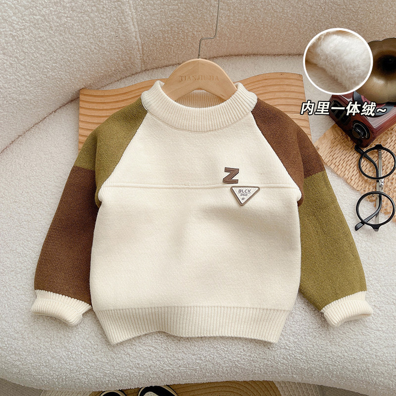 儿童毛衣秋冬一体绒宝宝针织衫加绒加厚男童羊绒衫冬装婴儿打底衫,童装/婴儿装/亲子装,毛衣/针织衫,淘宝优惠券,粉丝福利购,淘宝优惠卷