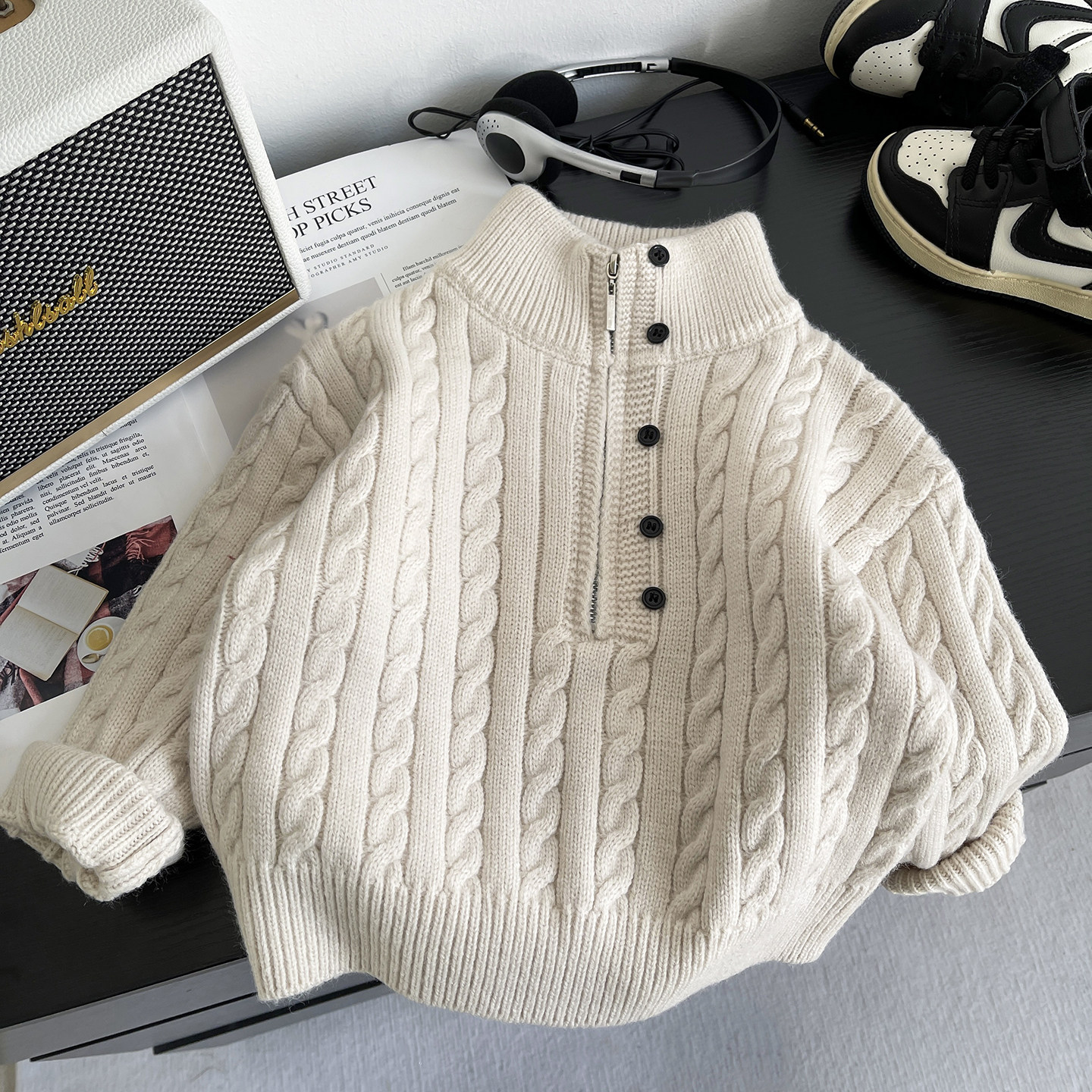 儿童毛衣2025新款男童麻花针织衫内搭冬季打底衫宝宝半高领毛线衣,童装/婴儿装/亲子装,毛衣/针织衫,淘宝优惠券,粉丝福利购,淘宝优惠卷