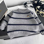 儿童毛衣秋冬男童加厚针织衫 男孩打底上衣 内搭宝宝毛线衣2025新款