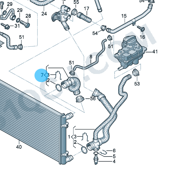 适用奥迪 a6la4 1.8t2.0t 上水管 下水管 总成 水箱出水管 回水管