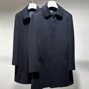 18年老店全羊毛呢大衣羽绒高端商务正装蓝黑中长款大风衣男女外套