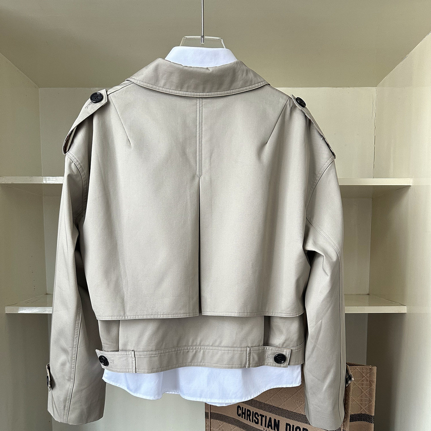 十四姐姐高端女装2026新短款时髦小个子风衣全棉防水外套春秋实拍