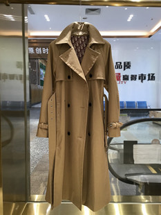 十四定制高端女装 D奥家新版高级感进口色织棉华达呢风衣外套长款