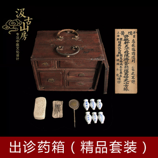 101cd 出诊药箱大号汲古山房中医文化摆件中医药博物馆藏品老物