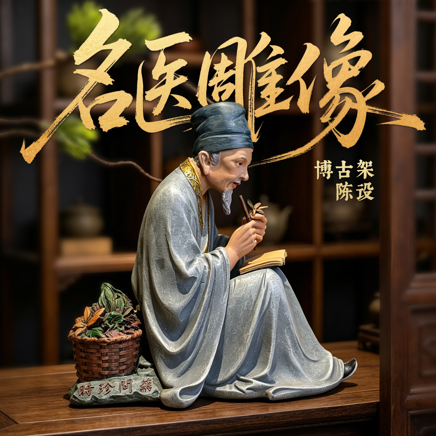 悬壶济世 古代名医雕塑扁鹊李时珍张仲景华陀中医馆摆件门诊摆件