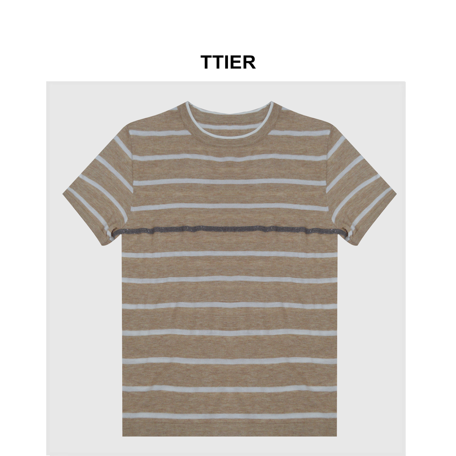 【TTIER】资源线+春夏新款简约条纹拼色上衣024650