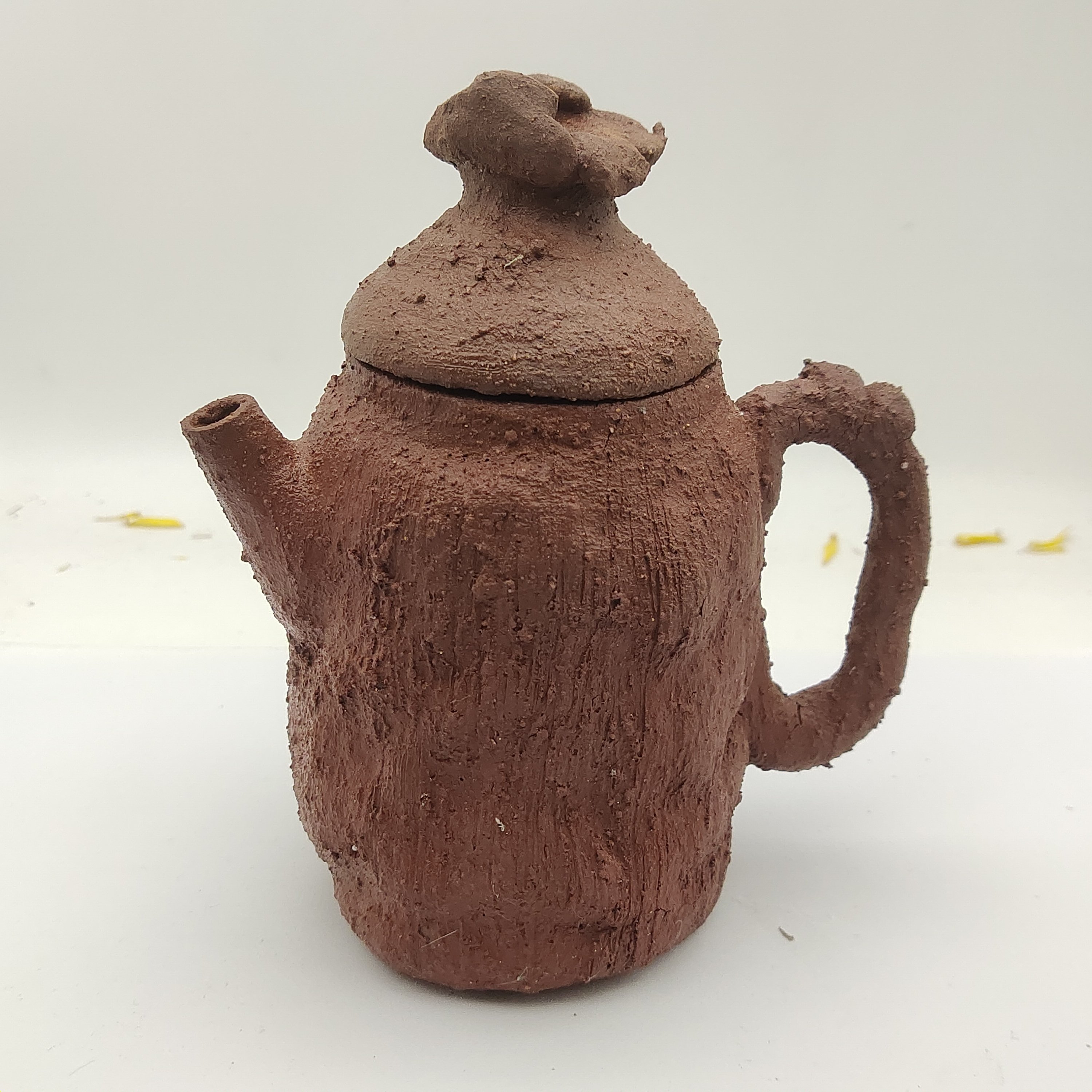 茶道茶器茶具复古手捏侘寂风志野烧南蛮烧柴烧260ml单耳壶