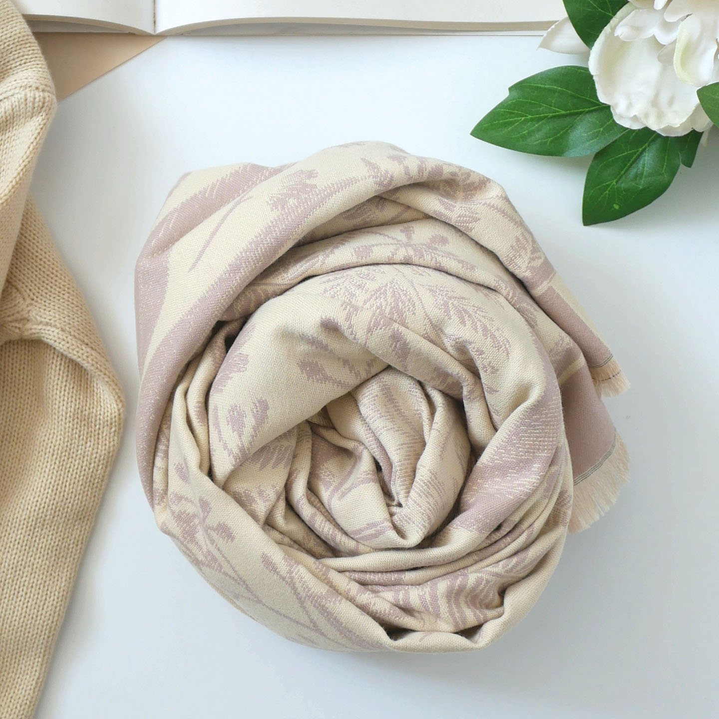 草木集册，温柔森系保暖围巾披肩